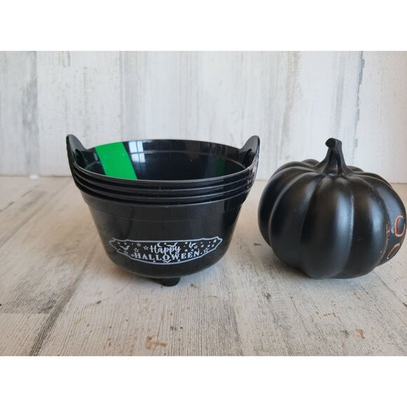 miniature Hocus pocus pumpkin cauldron basket Halloween set decor - Picture 8 of 8